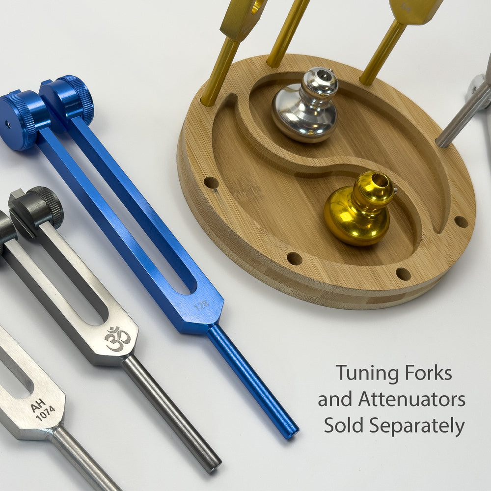 Eight-piece Yin Yang bamboo tuning fork holder arrangement