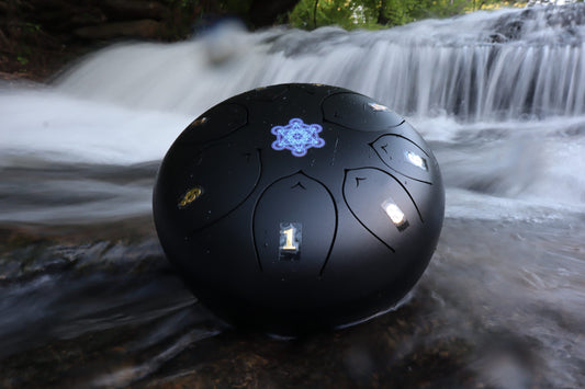 Metatron's Cube 8" Steel Tongue Drum - F Key - Sacred Geometry, Energy Shift, Shamanic Drum, Ethereal Drum Healing, Tank Drum