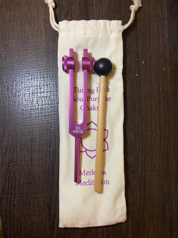 Soul Star - Premium Clear 5.5" Crystal Singing Bowl and Tuning Fork , 432 Hz A# w/ Bag Bundle, 99% Quartz Crystal Bowl, Mallet, Carry Case