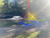 8” Rainbow Quartz Crystal Singing Pyramid Sound Vibration Musical Instrument With Crystal Striker And Padded Carry Case