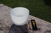432 Hz 12" Crystal Singing C Note Bowl And Solfeggio With 528 Hz Tuning Fork - 99.99% Quartz Crystal - One Mallet, O-ring, Purple Case