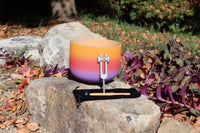 Desert Flower - 432Hz 8" Solar Plexus Chakra E Note Crystal Singing Bowl - Mallet, Padded Carry Case, 528 Hz Solfeggio Tuning Fork