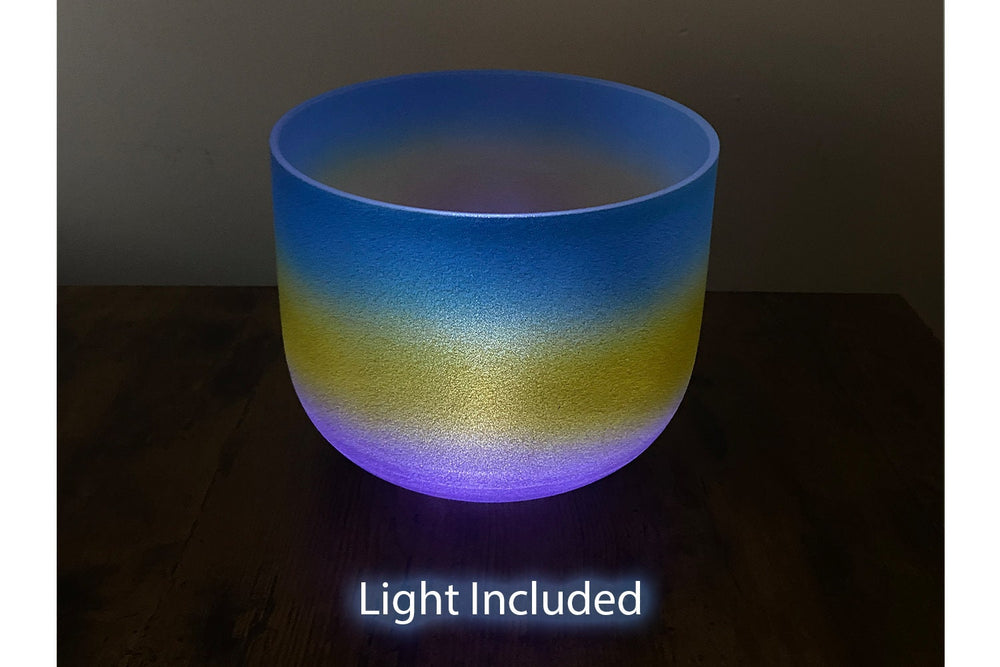 Agave - 432Hz 8" Throat Chakra G Note Crystal Singing Bowl - Mallet, Silver Padded Carry Case, 528 Hz Solfeggio Tuning Fork