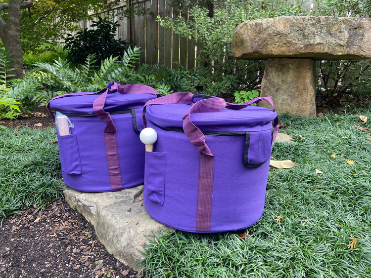 Myriad Melodies' Perfect Pitch 432 Hz Lotus Mandala Singing Bowl Set - 2 Cases 2 Mallets 2 White Suede Strikers