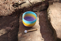 Agave - 432Hz 8" Throat Chakra G Note Crystal Singing Bowl - Mallet, Silver Padded Carry Case, 528 Hz Solfeggio Tuning Fork