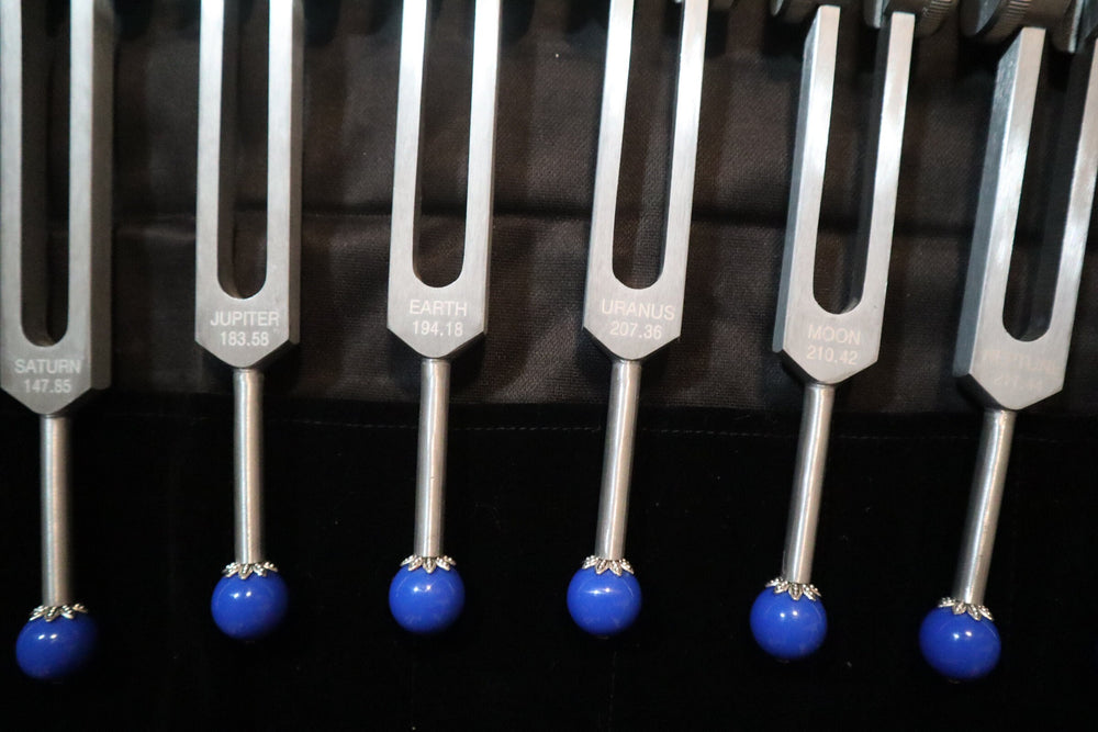 19pc Chakra and Planetary Tuning Fork - Professionally Tuned .25 - Weighted, Astrology, Chakras, Sound Vibration, Bio-field