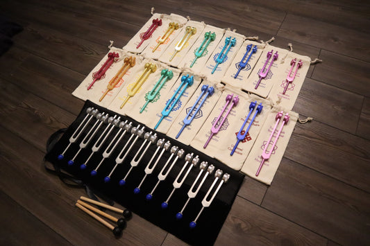 28pc Solfeggio, Chakra, and Planetary Tuning Fork Kit - Professionally Tuned .25 - Astrology, Planetary Influences, Solfeggio, Chakras