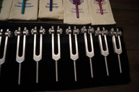 34pc Solfeggio, Human Biology, and Chakra Tuning Fork Kit - Professionally Tuned .25, Bio-field, Vibration