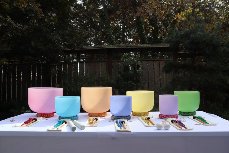 Myriad Melodies' Iridescent Light Partial Set Perfect Pitch 432 Hz - 3pc or 4pc - 1 Case, 1 Mallet, 1 Suede Striker,