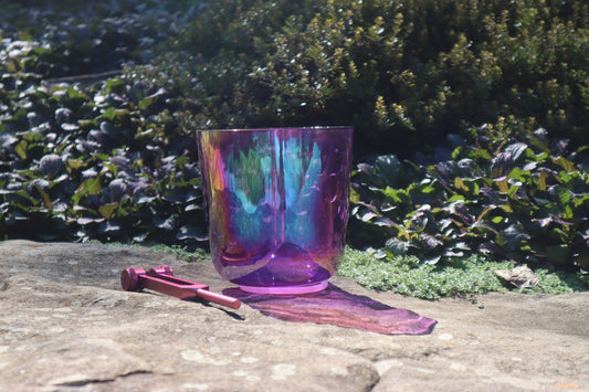 Soul Star - Premium Clear 5.5" Crystal Singing Bowl and Tuning Fork , 432 Hz A# w/ Bag Bundle, 99% Quartz Crystal Bowl, Mallet, Carry Case