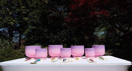 Myriad Melodies' Perfect Pitch (5 Cents) 432 Hz High Vibrational Set - 10 Chakra Tuning Forks - 10 Crystal Attenuators - Protective Cases