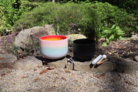 528 Hz 8" Gravity Bowl Root Chakra and 432 Hz 10" Rainbow Heart Chakra Bundle with Tuning Fork - Mallet, Striker, Case, Sound Vibration