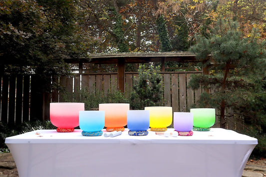 Myriad Melodies' Perfect Pitch (5 Cents) 432 Hz Soft Light Singing Bowl Set - 2 Cases, Cushions, O-Rings, 2 Mallets 2, Suede Strikers