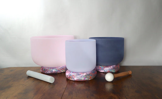 3pc Set - Morganite, Amethyst, Sapphire Gemstone Infused - Perfect Pitch 432Hz - Tuning Fork - Carry Case - Sound Vibration, Biofield