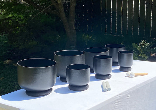 Myriad Melodies' Perfect Pitch (5 Cents) Gravity Bowl Set Perfect Pitch 432 Hz - 3pc or 4pc - 1 Case, 1 Mallet, 1 Suede Striker