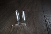Weighted 174 Hz and 528 Hz Pair Silver Weighted anodized aluminum Tuning Forks - Attenuator Handle Extender with 10mm Crystal