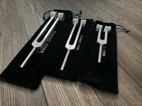 Myriad Melodies' Wellness Trio 528, 174, and Schumann 93.96 Tuning Fork Set - Attenuator Handle Extensions with 10mm Crystal
