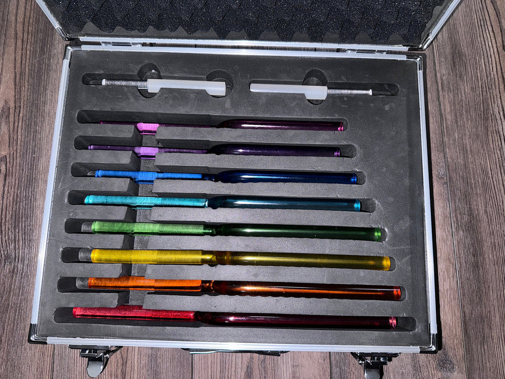 Ultra Smooth 8pc Crystal Tuning Fork - Long Lasting Resonance - 16mm - Metal Carry Case - Crystal Vibration, Premium Offering to Clients