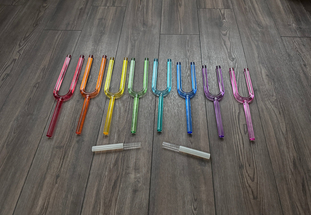Ultra Smooth 8pc Crystal Tuning Fork - Long Lasting Resonance - 16mm - Metal Carry Case - Crystal Vibration, Premium Offering to Clients