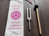 1074 Hz Solfeggio Unweighted Tuning Fork For Vibration - Soul Star Drawstring Pouch - Attenuator Extender - Massage, Acupressure, Biofield