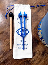 Lapis Lazuli 432 Hz 8" Crystal Singing Bowl - G-Note - Mallet, Cushion, Carry Case