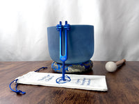Lapis Lazuli 432 Hz 8" Crystal Singing Bowl - G-Note - Mallet, Cushion, Carry Case