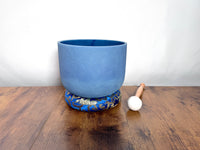 Amazonite, Lapis Lazuli, Fluorite Gemstone Infused Crystal Singing Bowl - 432Hz - C-Note - Mallet, Cushion, Carry Case