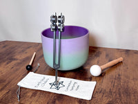 8" Crown Chakra B Note Crystal Singing Bowl - Perfect Pitch 432Hz, 93.96 Schumann Tuning Fork, Carry Bag, Biofield Vibration