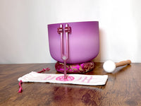 432hz High Vibrational F Note Heart Chakra Bowl with Soul Star (8th) Tuning Fork - Perfect Pitch - Carry Case, Mallet - Gift for Her