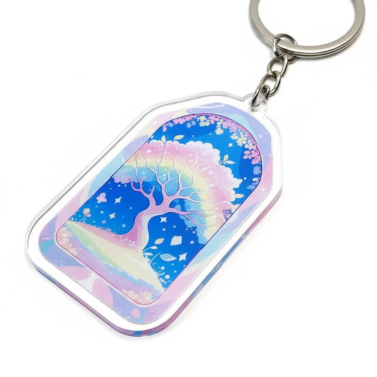 Tree of Life Rainbow Colors - Mystical Acrylic Keychain: Unique Gift For Him or Her, Spiritual Symbols