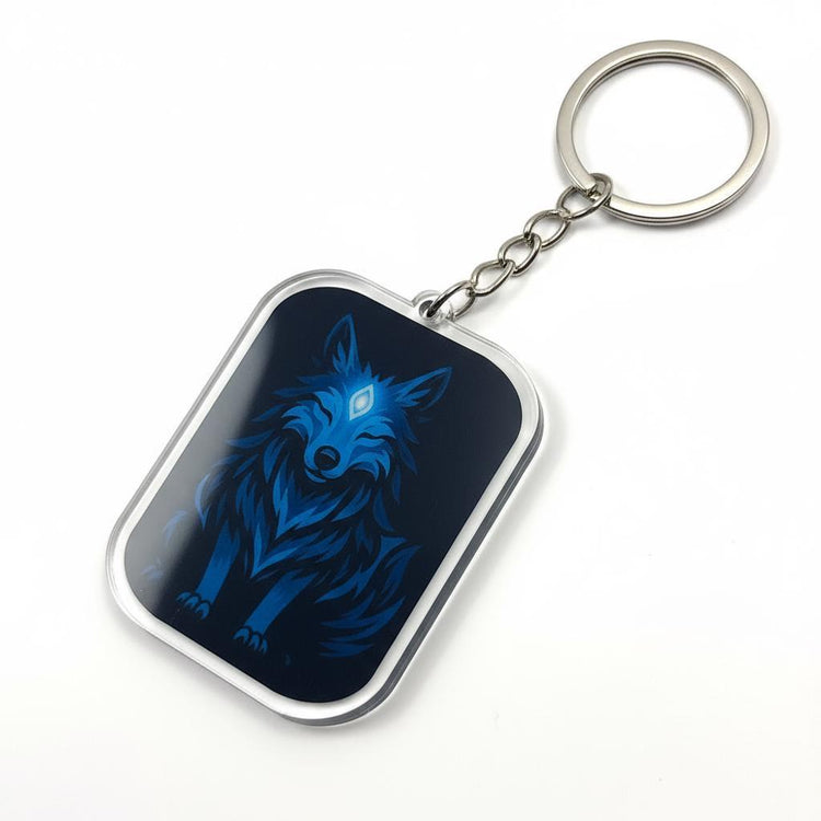 Spirit Wolf - Mystical Acrylic Keychain: Unique Gift For Him or Her, Spiritual Symbols