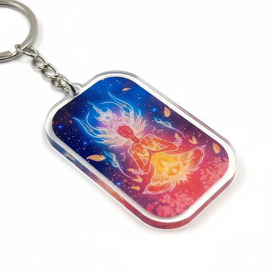 Cosmic Dakini Prayer Charm - Mystical Acrylic Keychain: Unique Gift For Him or Her, Spiritual Symbols