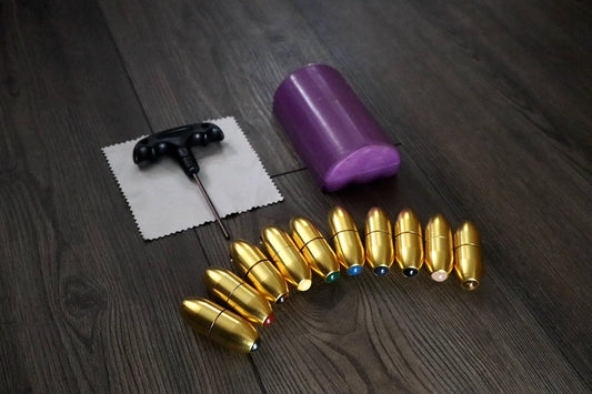 10pc Set Gold Or Silver- Crystal Massage Attenuator Handle for Tuning Forks - Full 10pc Set - 10mm Sphere, Meridian Lines, Massage, Biofield