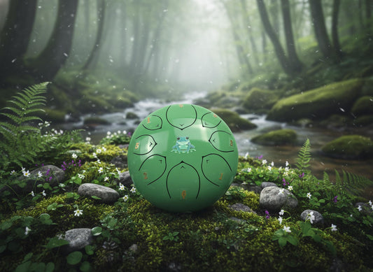 Leaping Frog 8" Steel Tongue Drum - Light Green F Key - Leap of Faith, Journey, Perspective, Shamanic Drum, Ethereal Vibration, Tank Drum