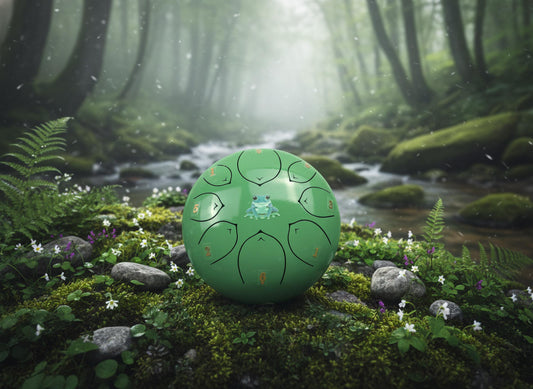 Leaping Frog 8" Steel Tongue Drum - Light Green F Key - Leap of Faith, Journey, Perspective, Shamanic Drum, Ethereal Vibration, Tank Drum