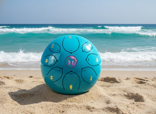 Cosmic Butterfly 8" Steel Tongue Drum - Light Blue F Key - Release, Renewal, and Emergence, Shamanic Drum, Ethereal Vibration, Tank Drum