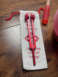 432 Hz 8" Root Chakra Singing Bowl with Tuning Fork - Perfect Pitch C-Note Sound Bowl with Matching Color Cushion and Light Up Striker