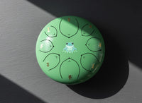 Leaping Frog 8" Steel Tongue Drum - Light Green F Key - Leap of Faith, Journey, Perspective, Shamanic Drum, Ethereal Vibration, Tank Drum
