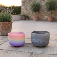 10" Obsidian and 8" Rainbow Light - Perfect Pitch 432hz - Grounding Obsidian, Tuning Fork, Cushions, Carry Case - Biofield, Sound Vibration