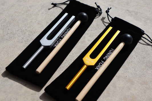 432 Hz and 528 Hz Silver And Gold Unweighted Tuning Forks for Vibration