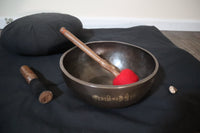 432Hz 10" Himalayan Thick Style Singing Bowl - Premium Quality Sound - Om Mani Padme Hum Inscribed - Sound Bowl, Cushion, Mallets, Striker