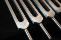 DNA Tuning Fork Set - Professionally Tuned .25 Hz, Bio-field, Sound Vibration, Unweighted 4pc Set, Velvet Carry Bag