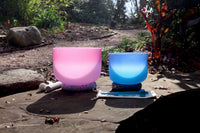 432 Hz 10" Heart and 8" Throat Chakra Singing bowl - Throat Chakra Tuning Fork - Mallet, Suede Striker, Carry Case, Sound Vibration