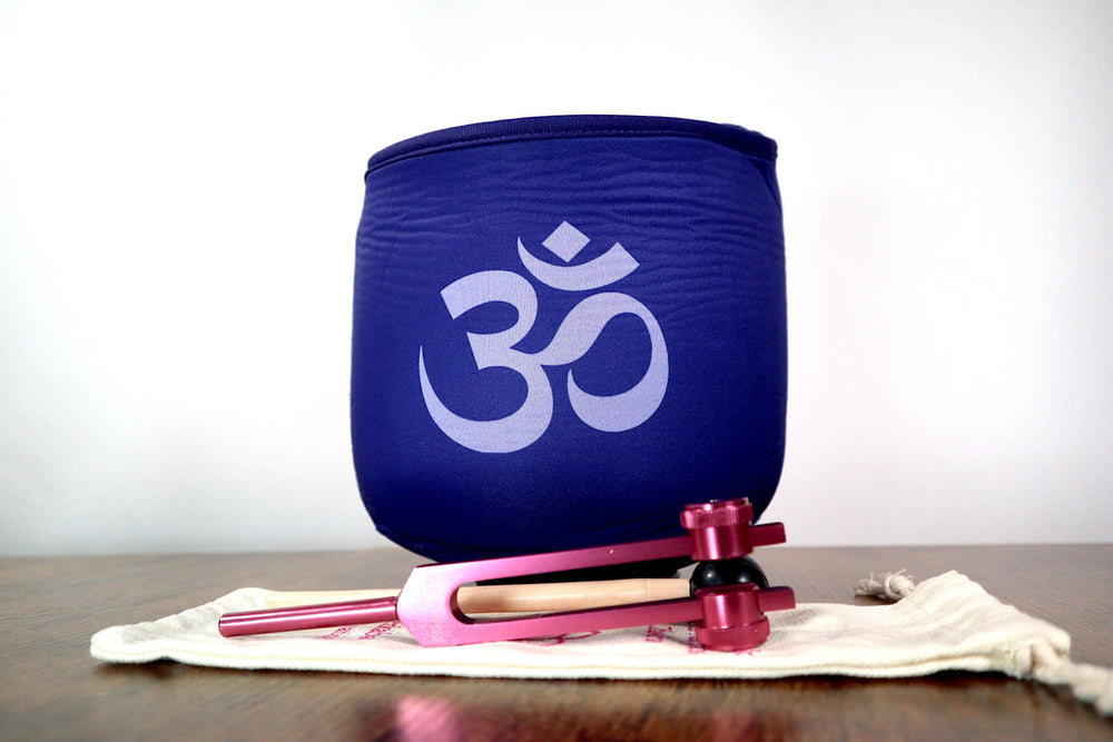 432 Hz Flower Of Life F Note Heart Chakra Singing Bowl and Solfeggio 528 Hz Tuning For Bundle - Cushion, Mallet, Striker, Padded Carry Case