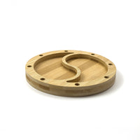Eight-piece Yin Yang bamboo tuning fork holder in use