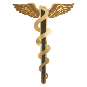 Traditional Staff of Asclepius icon representing natural healing and therapeutic practices.