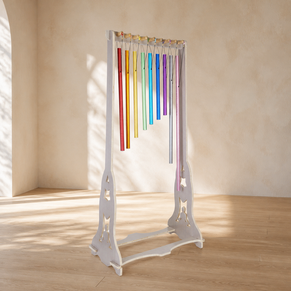Harmony Chime Stand for 9-Tone Solfeggio Chimes - Portable Rack, Floor Stand, Wind Chimes, Solfeggio Tones, Accessories, Vibration