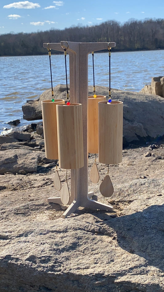 Melody Chimes 4pc Set - Played By The Wind All Elements Included Earth, Air, Water, Fire - Windbell, Sound Vibration