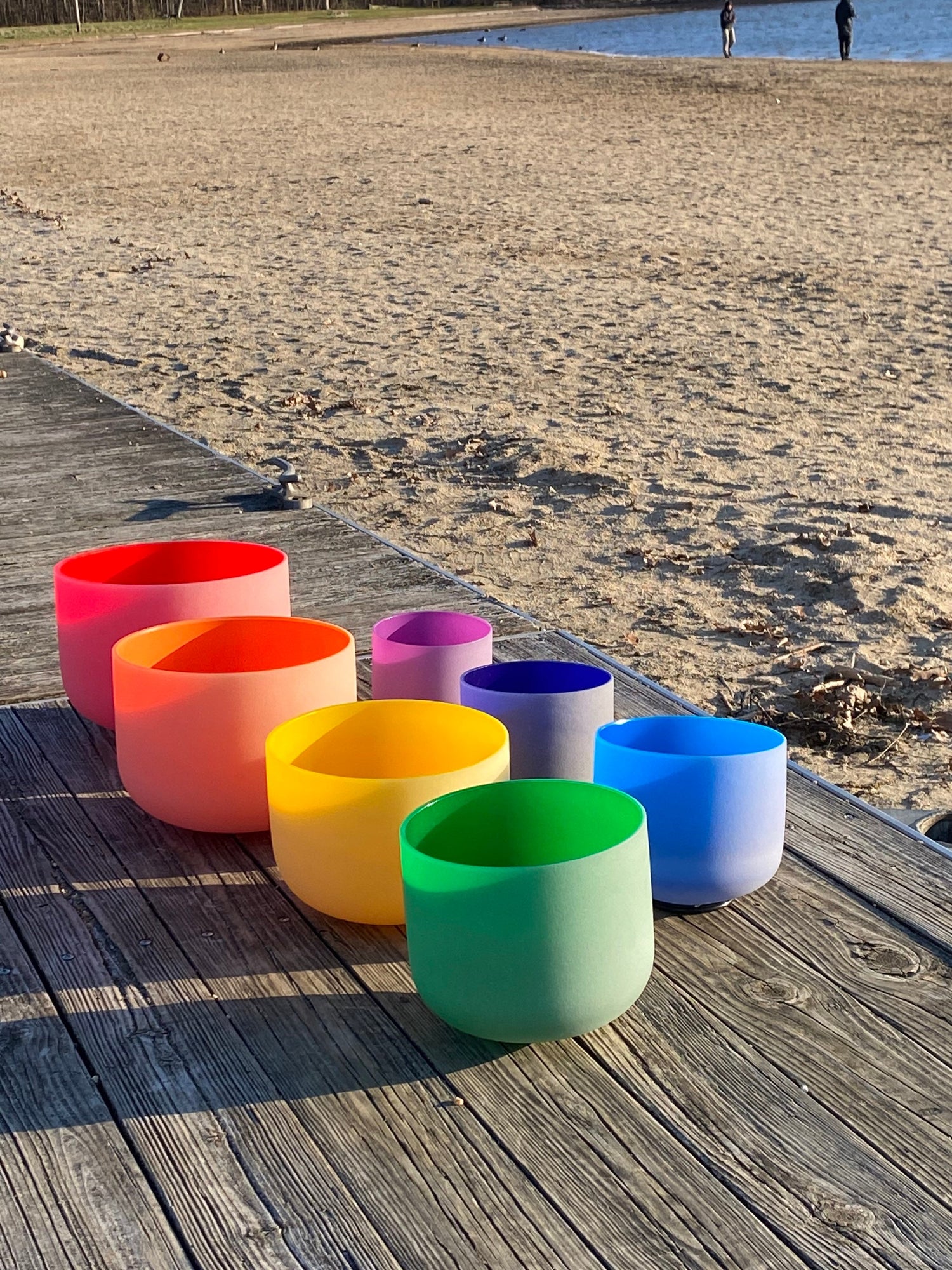 Myriad Melodies' Perfect Pitch (5 Cents) 432 Hz 6"-12" 7pc Luminous Chakra Color Bowl Set - 2 Cases, 2 Suede Strikers, 2 Mallets, 7 O-Rings