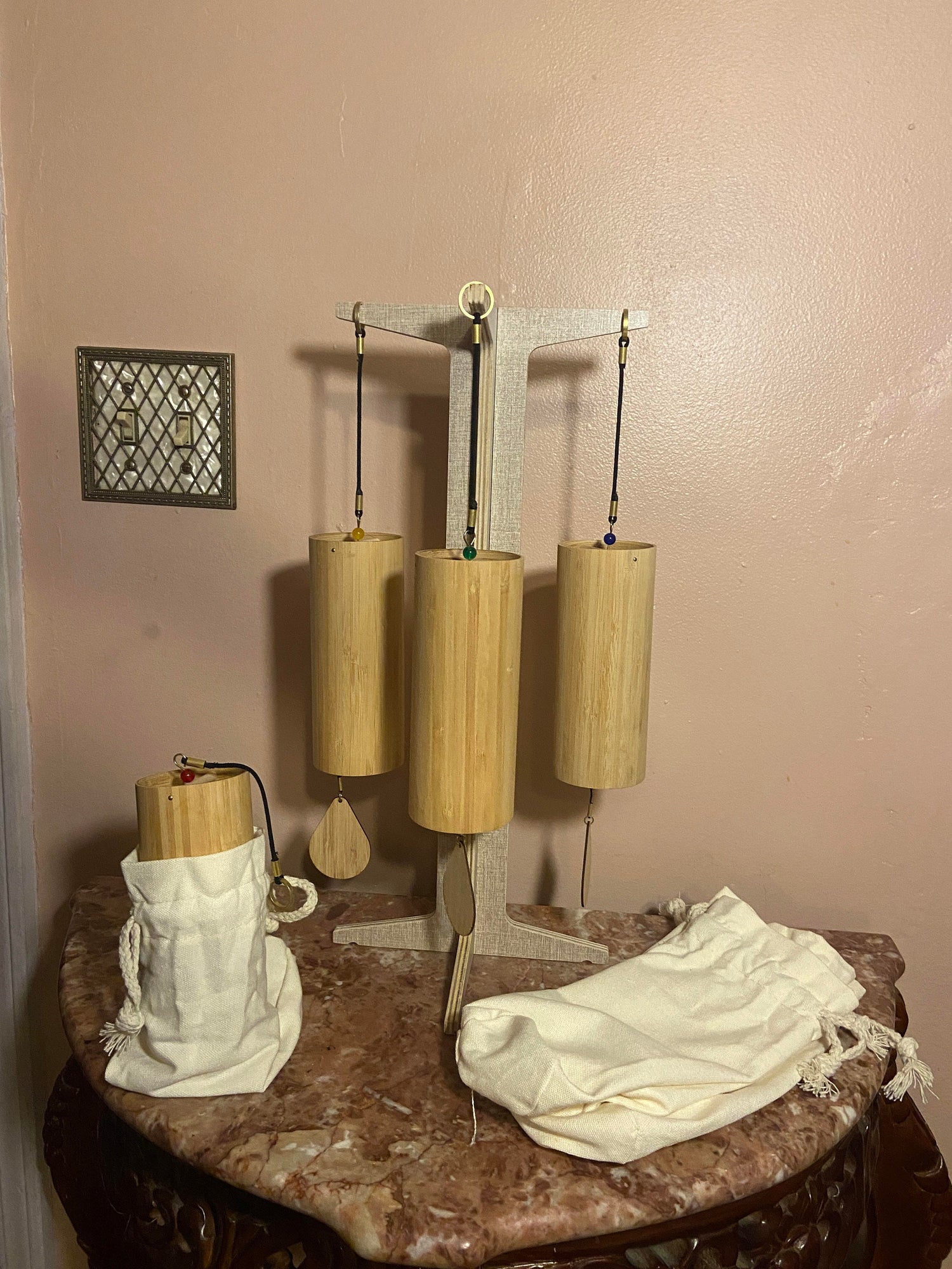 Melody Chimes 4pc Set - Played By The Wind All Elements Included Earth, Air, Water, Fire - Windbell, Sound Vibration